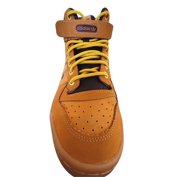 ADIDAS Forum Mid Sneakers GX7079 Brown Mens 9 Gym Shoes Lace Up Monogram - Picture 5 of 13